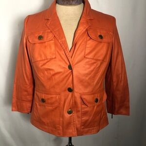 Womens Orange Jacket. Size 6P